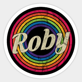 Roby - Retro Rainbow Faded-Style Sticker